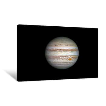 Image of Jupiter Planet, Isolated On Black Canvas Print