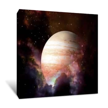Image of Planet And Nebula - Elements Of This Image Furnished By NASA Canvas Print