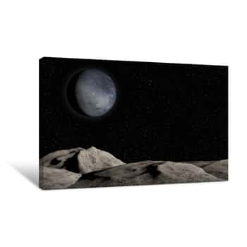Image of Unknown Planet, Stars And Nebula In Outer Space Canvas Print