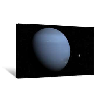 Image of Neptune Et Ses Lunes Canvas Print