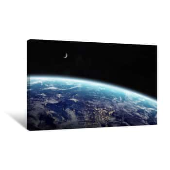 Image of Sunrise Over Planet Earth In Space Canvas Print