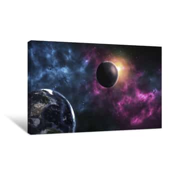 Image of Incredibly Beautiful And Detailed Space Image, Light Of Stars And Planets  Elements Of This Image Furnished By NASA Canvas Print