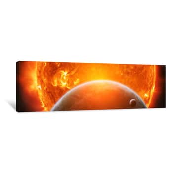 Image of Exploding Close To Planet Earth 3D Rendering Elements Of This Image Furnished By NASA Canvas Print