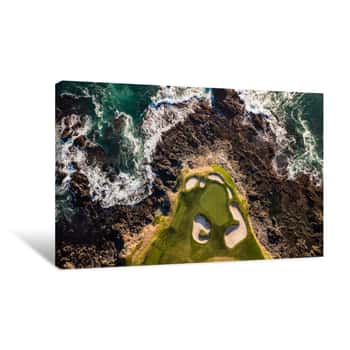 Image of Drone View Of The Pebble Beach Golf Course California Canvas Print