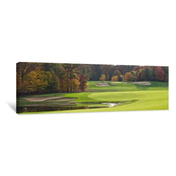 Image of Golf Course In The Autumn Canvas Print