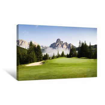 Image of Golf Course In The Italian Dolomites Canvas Print
