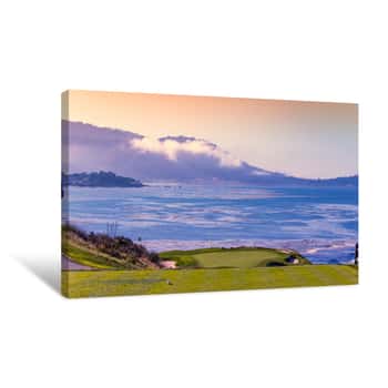 Image of Golden Hour at Pebble Beach Golf Course Canvas Print