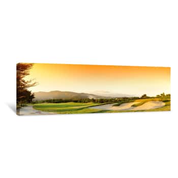 Image of Golf Courses : Sunset Time Canvas Print