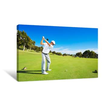 Image of Man Playing Golf Canvas Print