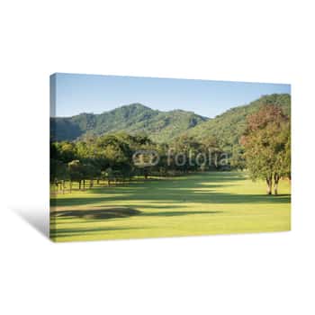 Image of A Beautiful Golf Course In The Sunny Day Canvas Print