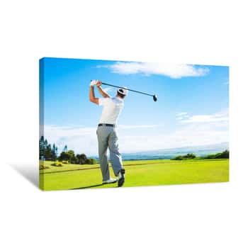 Image of Man Playing Golf Canvas Print