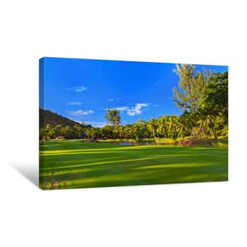 Image of Golf Field At Seychelles Canvas Print