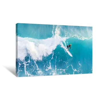 Image of Surfer On The Crest Of The Wave, Top View Canvas Print