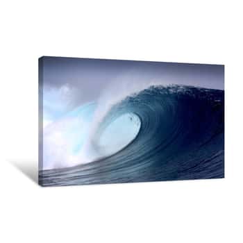 Image of Tropical Blue Surfing Wave Canvas Print