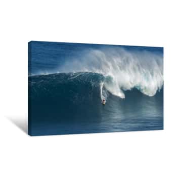 Image of MAUI, HAWAII, USA-DECEMBER 2014: Unknown Surfers Are Riding Canvas Print