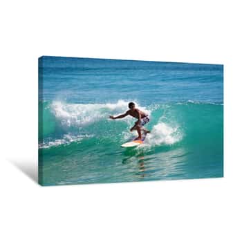 Image of Surfing The Waves Canvas Print