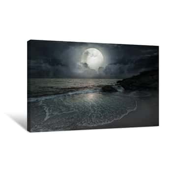 Image of A Quiet Evening By The Ocean Canvas Print