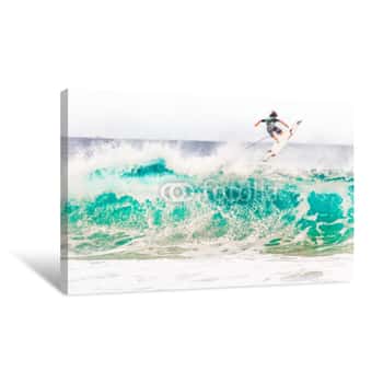 Image of Surfing Waves At Bonzai Pipeline On The North Shore Of Oahu, Hawaii Canvas Print