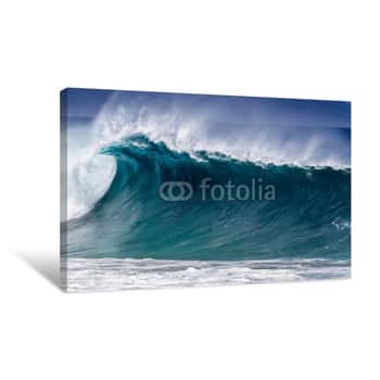 Image of Big Ocean Wave On The North Shore Of Oahu Hawaii Canvas Print