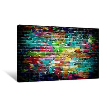 Image of Graffiti Brick Wall Canvas Print