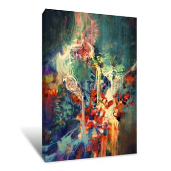 Image of Abstract Colorful Painting,melted Coloring Elements Canvas Print