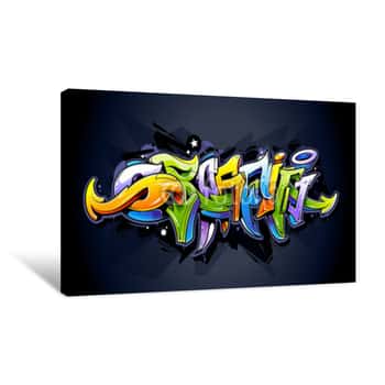 Image of Bright Graffiti Lettering Canvas Print