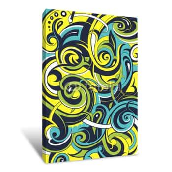Image of Floral Graffiti Abstraction Canvas Print