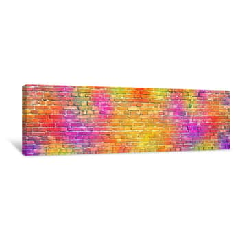 Image of Painted Brick Wall, Abstract Background A Diverse Color Canvas Print