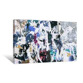 Image of Grunge Background With Old Torn Posters Canvas Print