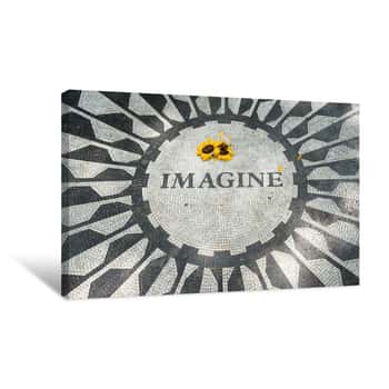 Image of The Imagine Mosaic At Strawberry Fields In Central Park, New York City Canvas Print