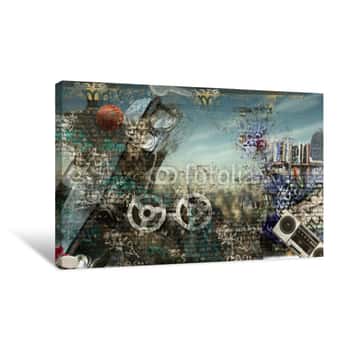 Image of Modern Background In The Style Of Hip-hop And Grunge Canvas Print