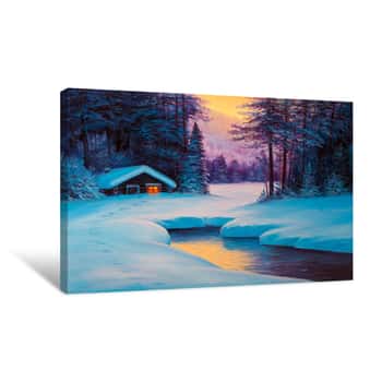 Image of Painting Winter Forest Canvas Print