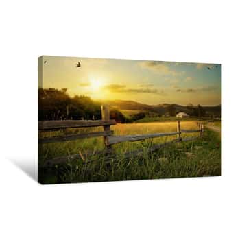 Image of Art Rural Landscape  Field And Grass Canvas Print