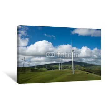 Image of Wind Turbines Scattered Across Farmland Canvas Print