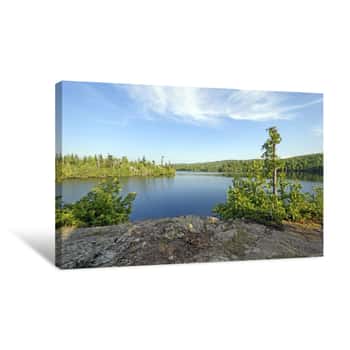 Image of Colorful View Froma Rocky Lakeshore Canvas Print
