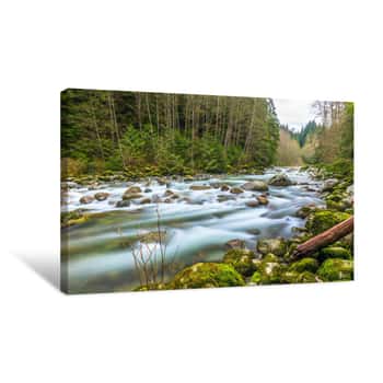 Image of The River At Lynn Canyon In North Vancouver Canvas Print