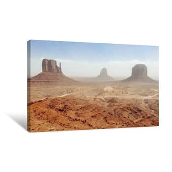 Image of USA, Utah, Monument Valley During A Sunny Day Canvas Print