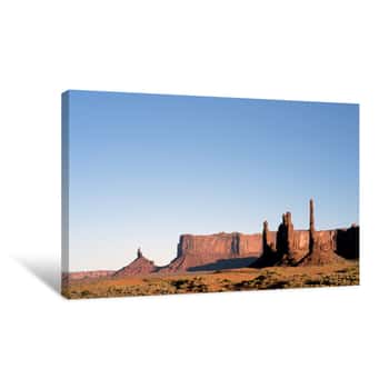 Image of Totem Pole Spire In Monument Valley Canvas Print