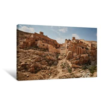 Image of Mar Saba Monastery At The Desert (Israel) Canvas Print