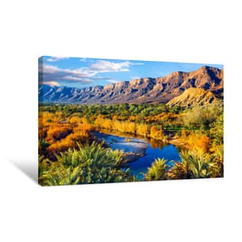 Image of Lush Oasis In The Moroccan Desert Canvas Print