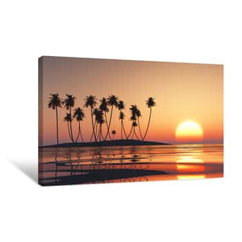 Image of Orange Tropical Sunset Canvas Print
