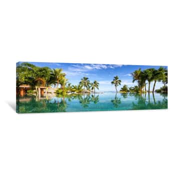 Image of Pool Panorama Mit Palmen Canvas Print