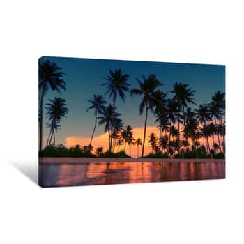 Image of Beach With Trees Canvas Print
