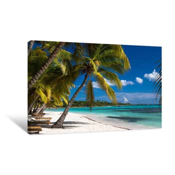 Image of Tropical Beach In Caribbean Sea, Saona, Dominican Republic Canvas Print