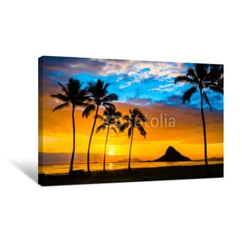 Image of Beautiful Sunrise At Chinaman\'s Hat On Oahu Canvas Print
