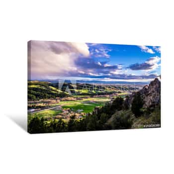 Image of Sunset In Bozeman, Montana Canvas Print
