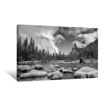 Image of Yosemite National Park In Winter Canvas Print