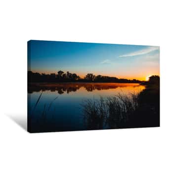 Image of River Don Russia Early Morning Sunrise Canvas Print