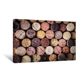 Image of Wine Corks Background Close-up Canvas Print