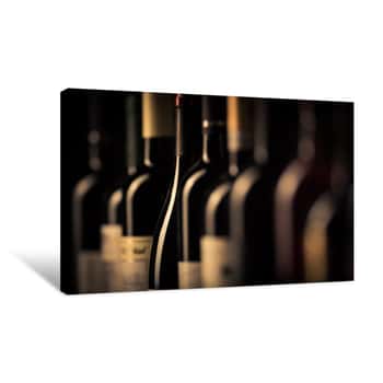 Image of Bottles Of Wine Canvas Print